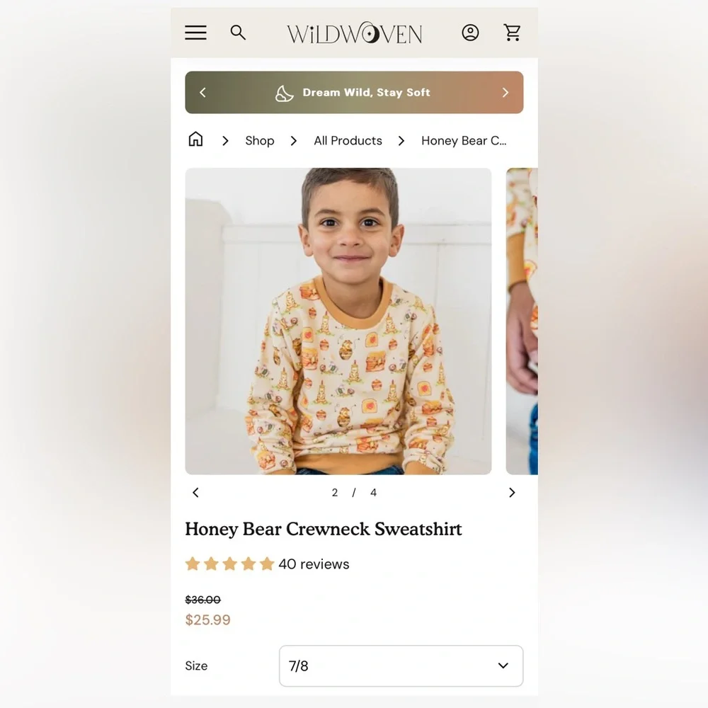 Wild Woven (formerly Kind Thing) Honey Bear Crewneck Sweatshirt - Picture 7 of 8